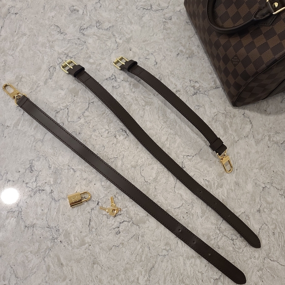 Brown Checkered Handbag Speedy 25 - Picture 5 of 11